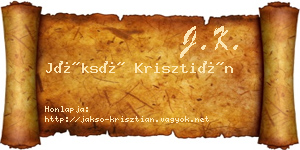 Jáksó Krisztián névjegykártya